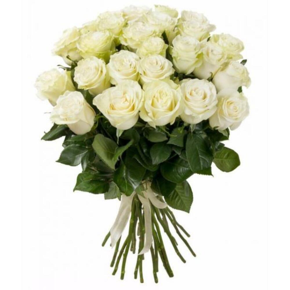 Букет из 75 белых роз, длина 60,производства Россия